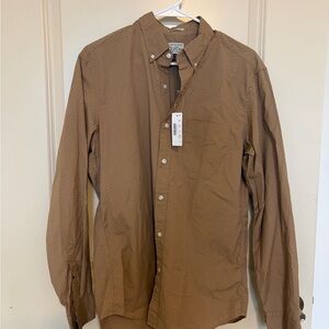 J. Crew Men's Tan Button-Down Shirt